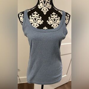 Route 66 Blue Ribbed Tank Top